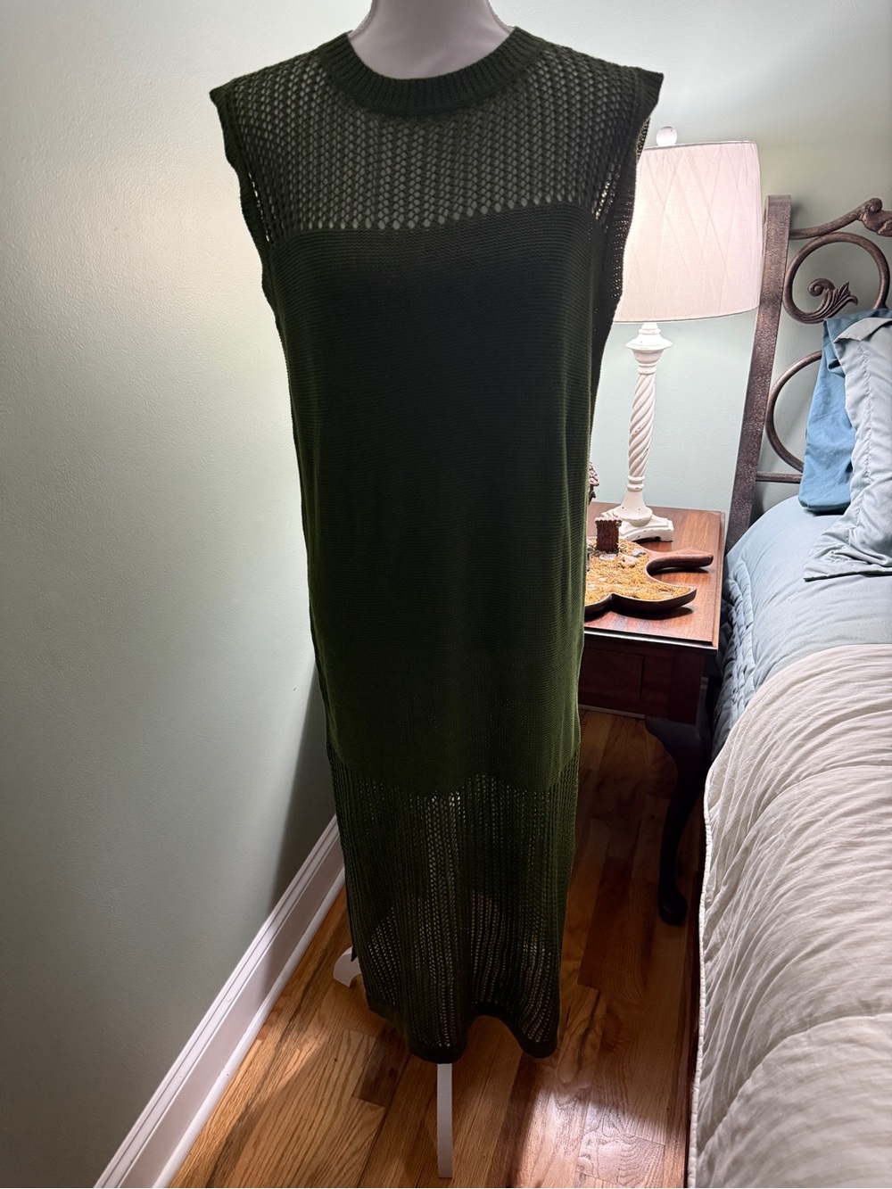 Olive Sleeveless Knit Maxi Dress